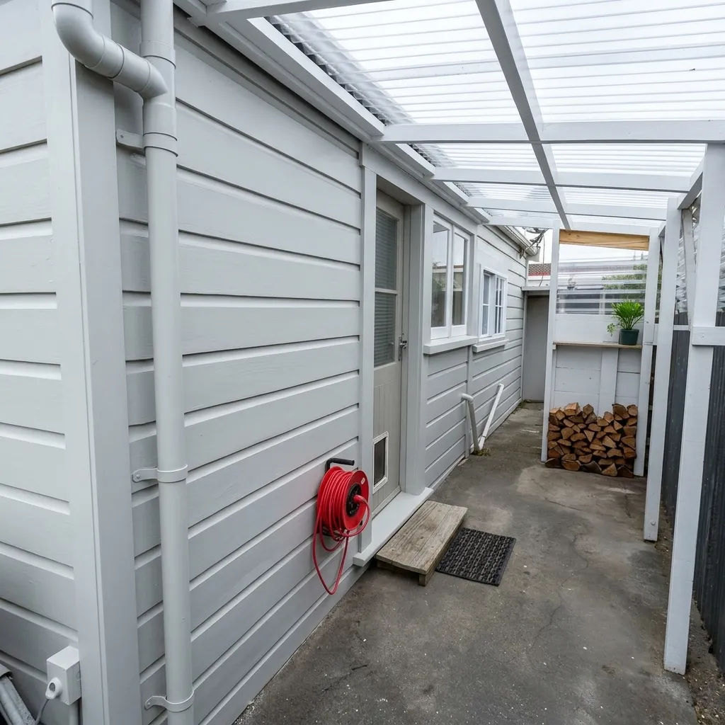 Exterior side cladding after repainting